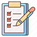 checklist, clipboard, document, paper