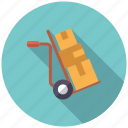 cargo, delivery, hand truck, logistics, parcels, shipping, transport 