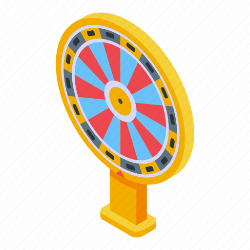 Lucky, wheel, lottery, isometric icon - Download on Iconfinder