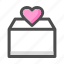 box, donation, gift, heart, love, pink 