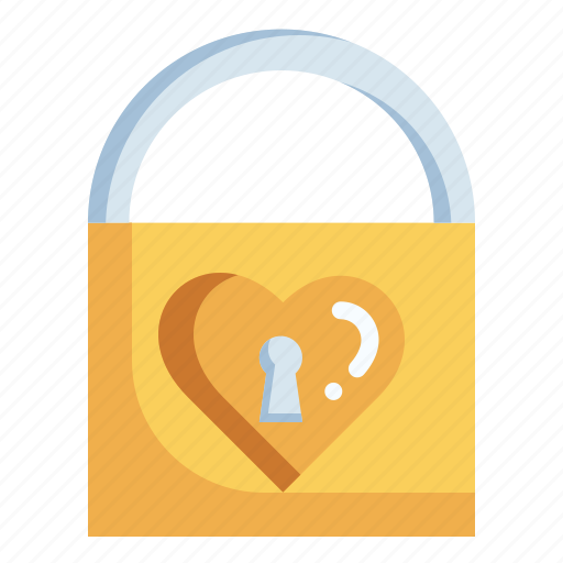 Padlock, love and romance, heart shaped, heart lock, romantic, keyhole, lock icon - Download on Iconfinder