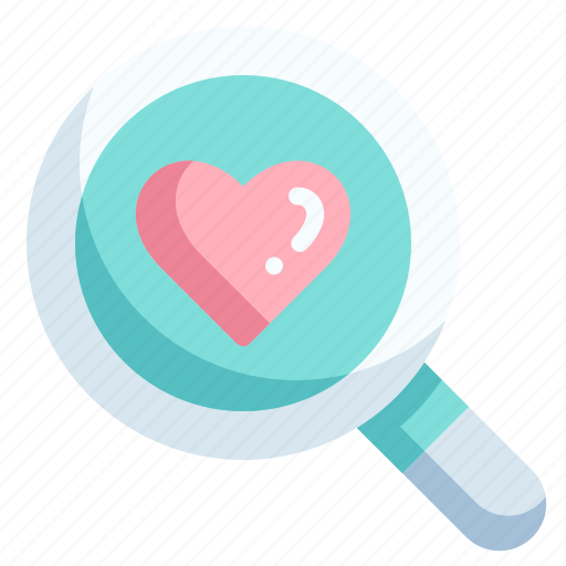 Search, searching, finding, magnifying glass, heart, love, love and romance icon - Download on Iconfinder