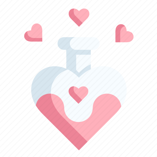 Love potion, potion, romantic, flask, chemical, heart, love icon - Download on Iconfinder