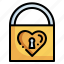 padlock, love and romance, heart shaped, heart lock, romantic, keyhole, lock 
