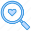 magnifying, glass, heart, search, find, love 