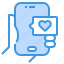 smartphone, heart, love, message, technology 