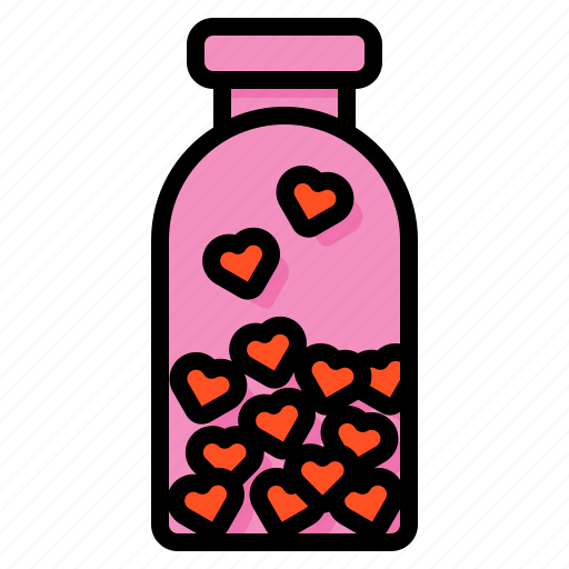 Bottle, heart, valentines, day, gift, romance icon - Download on Iconfinder