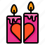 candles, heart, love, valentine, decoration 