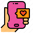 smartphone, heart, love, message, technology