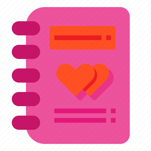 Book, heart, diary, album, valentine icon - Download on Iconfinder