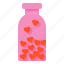 bottle, heart, valentines, day, gift, romance 