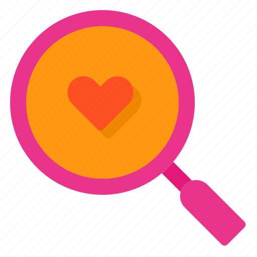 Magnifying, glass, heart, search, find, love icon - Download on Iconfinder