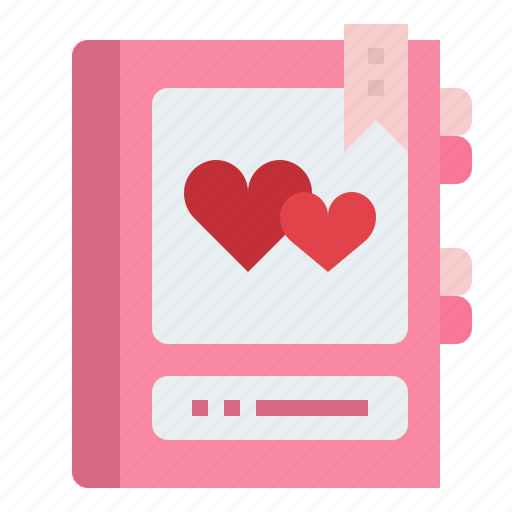 Book, memories, education, reading, bookmark, diary, heart icon - Download on Iconfinder