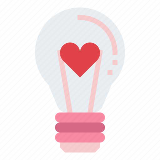 Idea, invention, romantic, lightbulb, mind, think, heart icon - Download on Iconfinder
