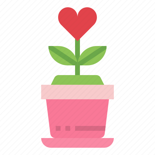Love, plant, heart, valentine, pot, botanical, flower icon - Download on Iconfinder