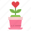 love, plant, heart, valentine, pot, botanical, flower 