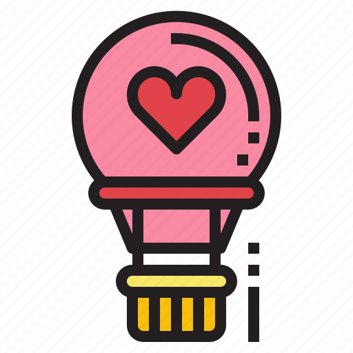 Air, balloon, fly, transportation, heart, love icon - Download on Iconfinder