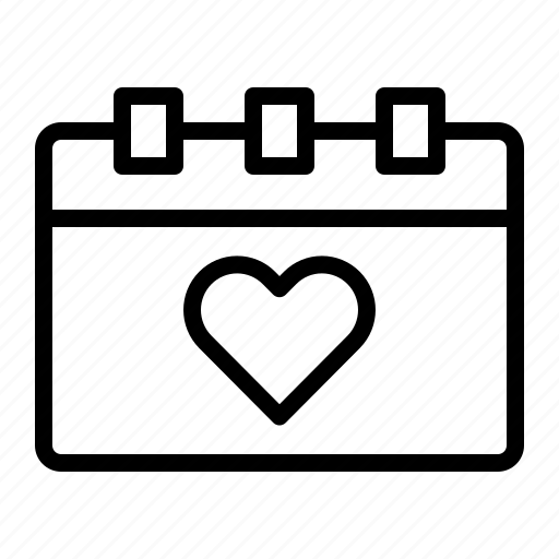 Love, calendar, heart, valentine, schedule, romance icon - Download on Iconfinder