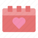 love, calendar, heart, valentine, schedule, romance, wedding
