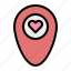 love, location, map, heart, pin, navigation, valentine 