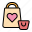 love, heart, shop, valentine, shopping bag, ecommerce 