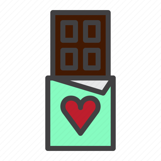 Chocolate, bar, heart, valentine icon - Download on Iconfinder