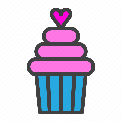 Cupcake, heart, love, valentine icon - Download on Iconfinder