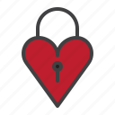 heart, padlock, love, valentine