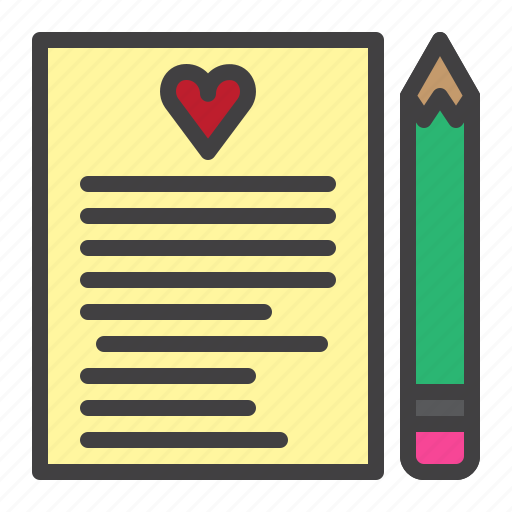Love, letter, heart, pen, message icon - Download on Iconfinder
