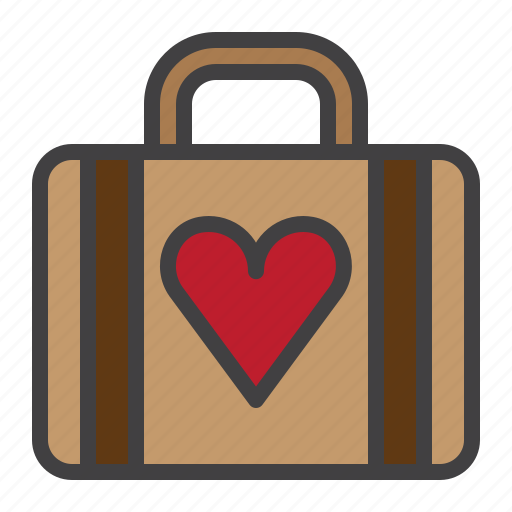 Luggage, heart, travel, valentine icon - Download on Iconfinder
