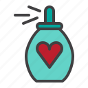 perfume, heart, bottle, love