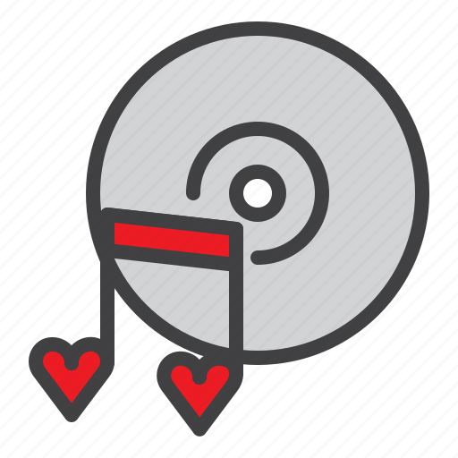 Romantic, music, disc, heart icon - Download on Iconfinder