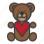 teddy, bear, heart, valentine 