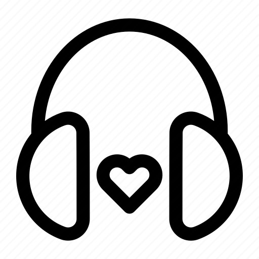 Earphone, headset, music, heart, love, romance icon - Download on Iconfinder