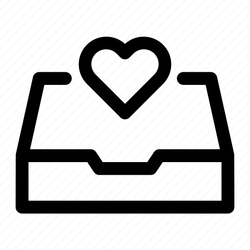 Inbox, box, heart, love, romance icon - Download on Iconfinder