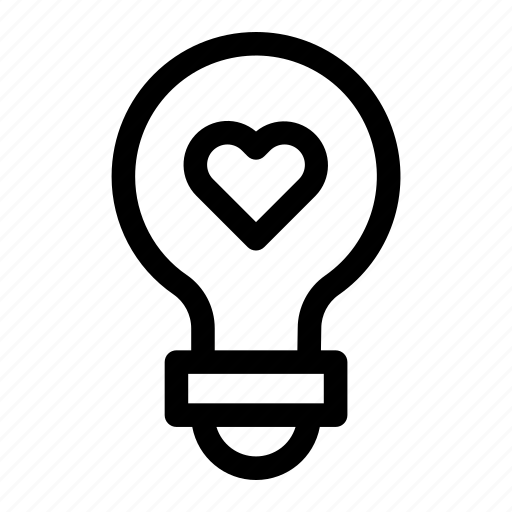 Lamp, bulb, heart, love, romance, idea icon - Download on Iconfinder