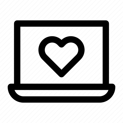 Laptop, computer, heart, love, romance icon - Download on Iconfinder