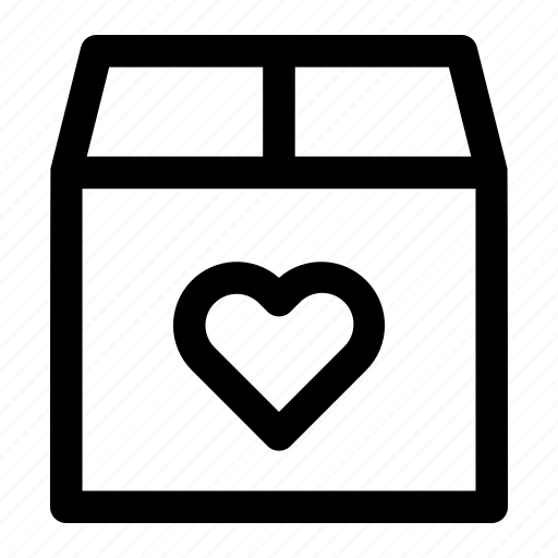 Package, delivery, box, heart, love, romance icon - Download on Iconfinder