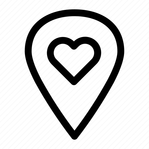 Pin, location, place, heart, love, romance icon - Download on Iconfinder