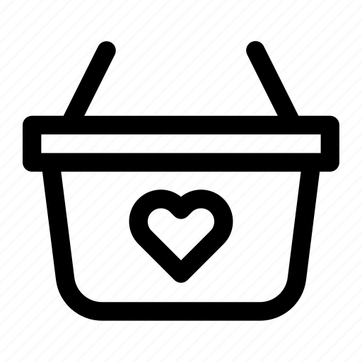 Shopping, basket, heart, love, romance icon - Download on Iconfinder