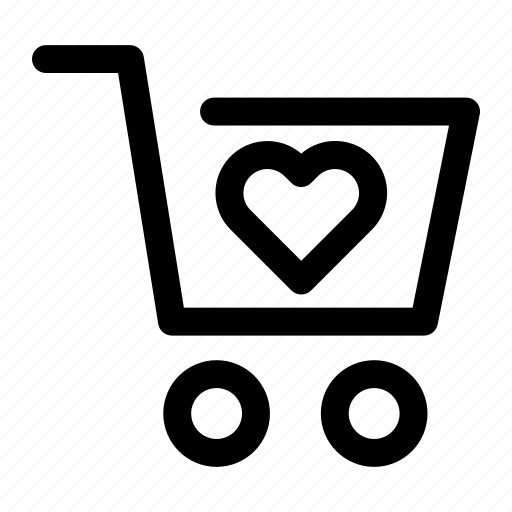 Trolley, cart, shop, heart, love, romance icon - Download on Iconfinder