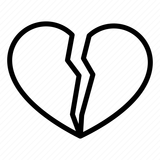 Broken heart, heartbreak, love, valentines day, cracked heart icon - Download on Iconfinder
