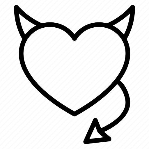 Devil heart, emoji, valentines day, romantic, love, evil heart icon - Download on Iconfinder