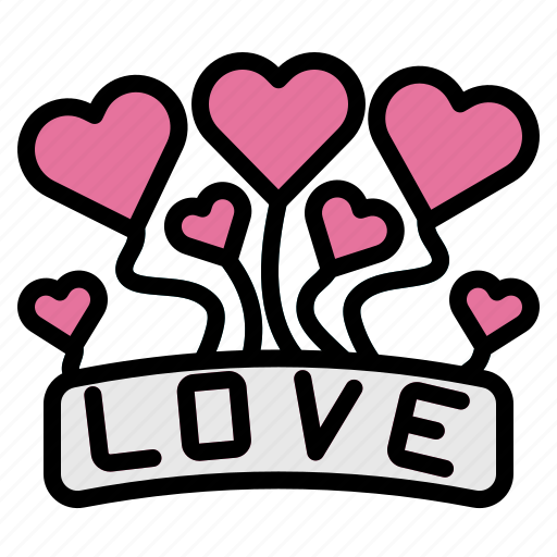 Love, balloon, heart, valentine, party, romance icon - Download on Iconfinder