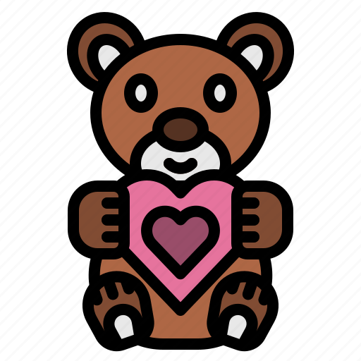 Love, bear, teddy, heart, valentine, toy icon - Download on Iconfinder