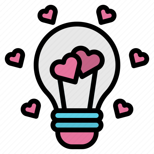 Love, bulb, heart, lamp, idea, wedding, romance icon - Download on Iconfinder