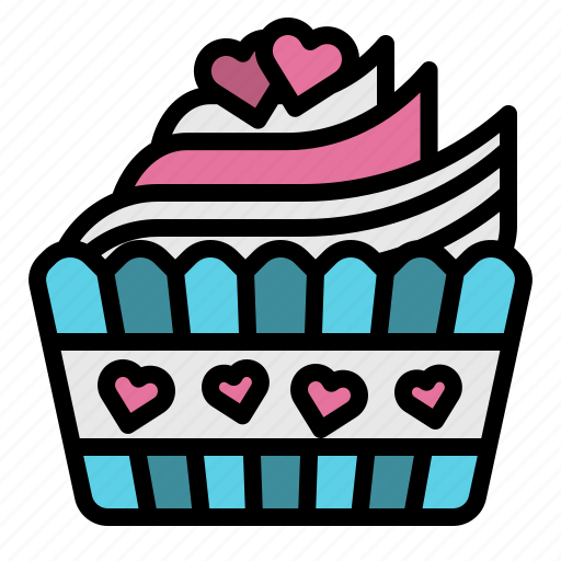 Love, cupcake, dessert, cake, heart, sweet, muffin icon - Download on Iconfinder