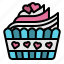 love, cupcake, dessert, cake, heart, sweet, muffin 