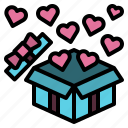 love, gift, present, heart, valentine, box