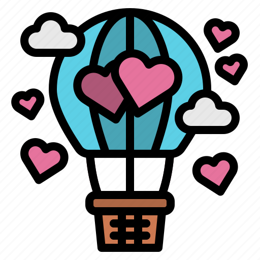 Love, hotairballoon, heart, balloon, valentine, romantic icon - Download on Iconfinder